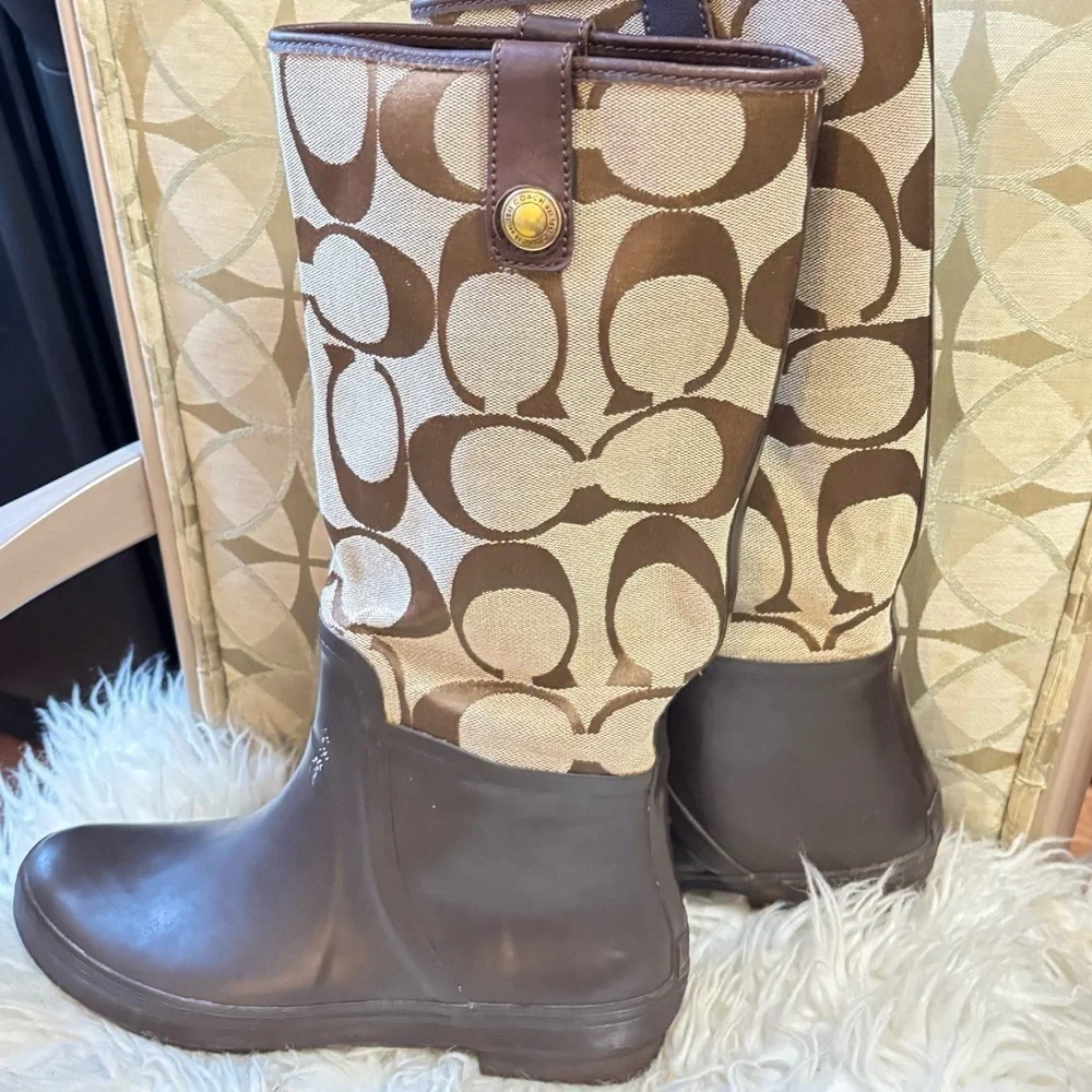 Coach Women's Brown Rain Boots